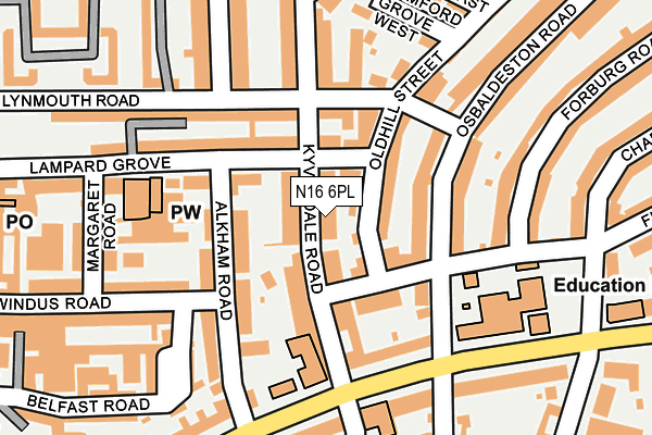 N16 6PL map - OS OpenMap – Local (Ordnance Survey)