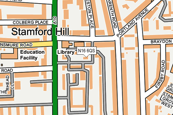 N16 6QS map - OS OpenMap – Local (Ordnance Survey)