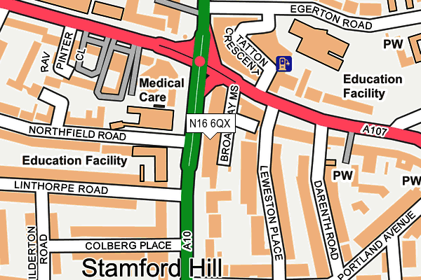 N16 6QX map - OS OpenMap – Local (Ordnance Survey)