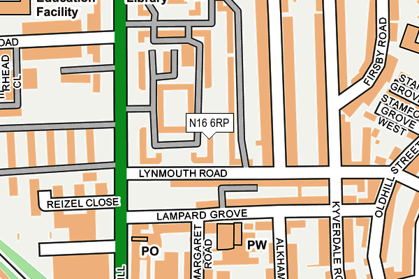 N16 6RP map - OS OpenMap – Local (Ordnance Survey)