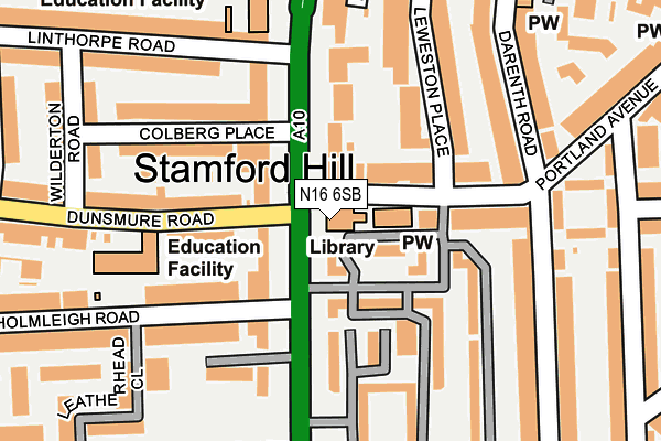 N16 6SB map - OS OpenMap – Local (Ordnance Survey)