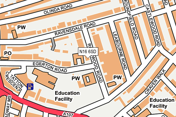 N16 6SD map - OS OpenMap – Local (Ordnance Survey)