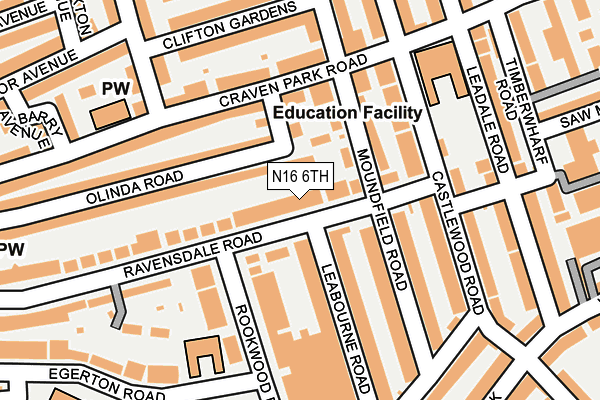 N16 6TH map - OS OpenMap – Local (Ordnance Survey)