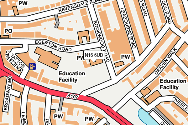 N16 6UD map - OS OpenMap – Local (Ordnance Survey)
