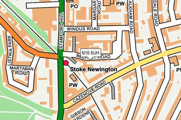 N16 6UH map - OS OpenMap – Local (Ordnance Survey)