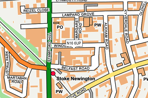 N16 6UP map - OS OpenMap – Local (Ordnance Survey)