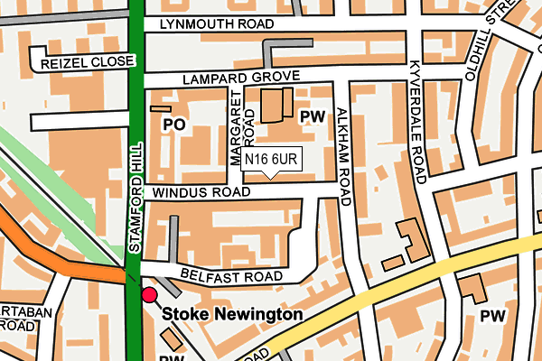 N16 6UR map - OS OpenMap – Local (Ordnance Survey)