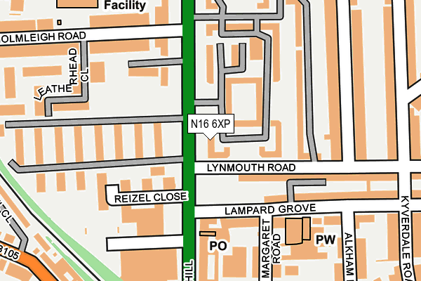 N16 6XP map - OS OpenMap – Local (Ordnance Survey)