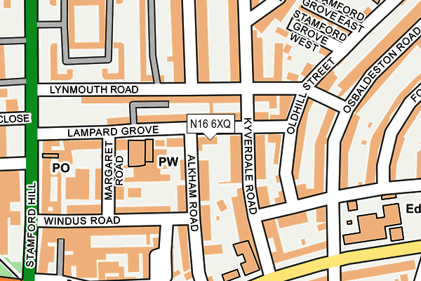 N16 6XQ map - OS OpenMap – Local (Ordnance Survey)