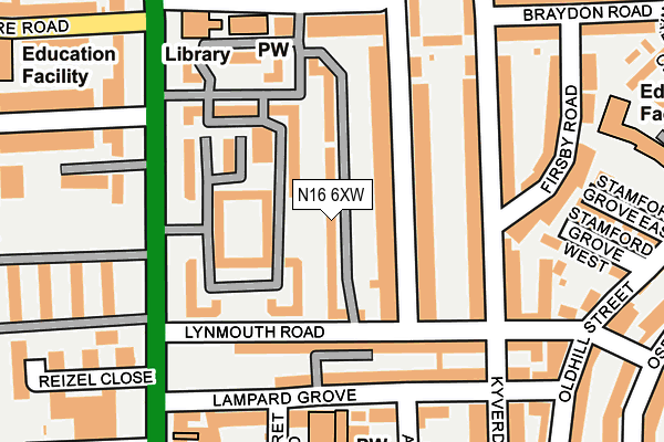N16 6XW map - OS OpenMap – Local (Ordnance Survey)