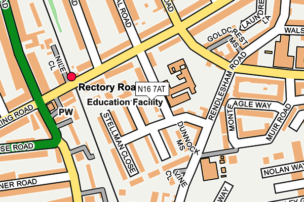 N16 7AT map - OS OpenMap – Local (Ordnance Survey)