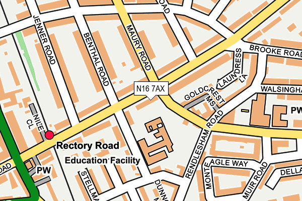 N16 7AX map - OS OpenMap – Local (Ordnance Survey)