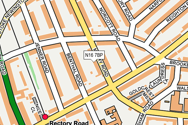 N16 7BP map - OS OpenMap – Local (Ordnance Survey)