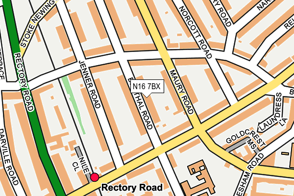 N16 7BX map - OS OpenMap – Local (Ordnance Survey)