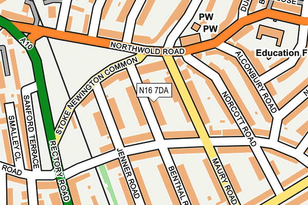 N16 7DA map - OS OpenMap – Local (Ordnance Survey)