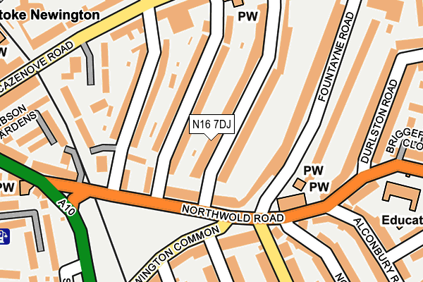 N16 7DJ map - OS OpenMap – Local (Ordnance Survey)