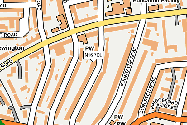 N16 7DL map - OS OpenMap – Local (Ordnance Survey)