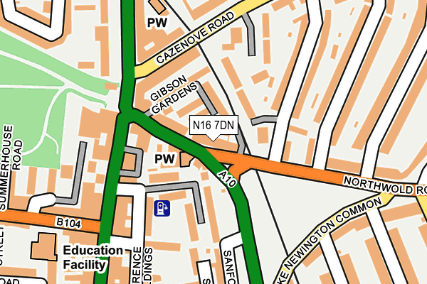 N16 7DN map - OS OpenMap – Local (Ordnance Survey)
