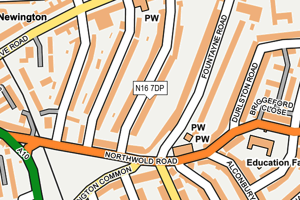 N16 7DP map - OS OpenMap – Local (Ordnance Survey)