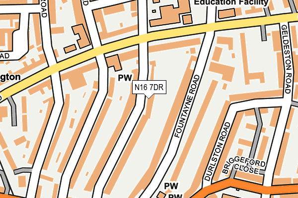 N16 7DR map - OS OpenMap – Local (Ordnance Survey)