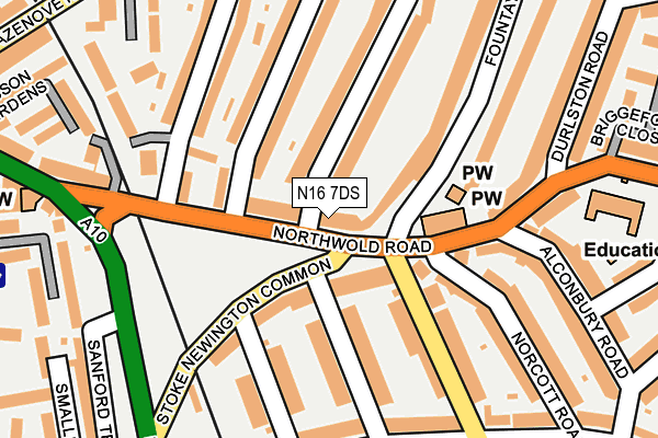 N16 7DS map - OS OpenMap – Local (Ordnance Survey)