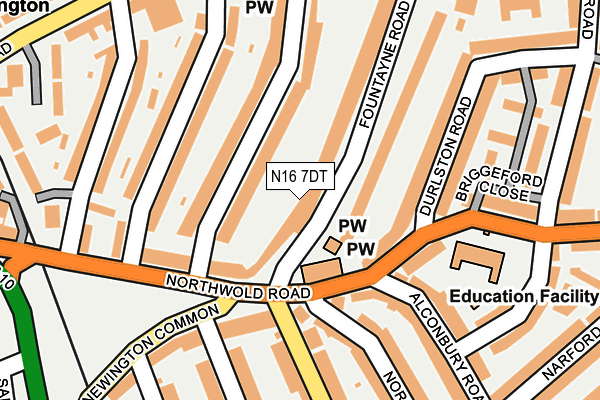 N16 7DT map - OS OpenMap – Local (Ordnance Survey)
