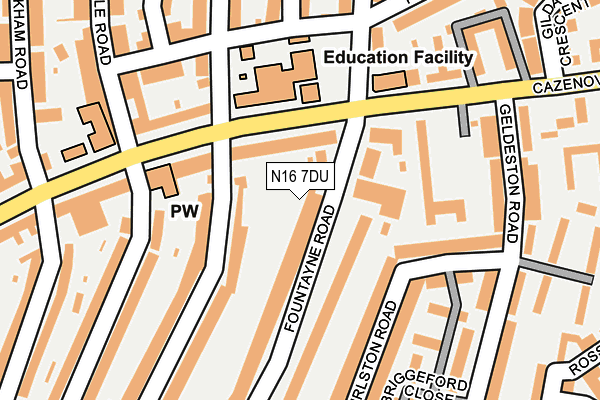 N16 7DU map - OS OpenMap – Local (Ordnance Survey)