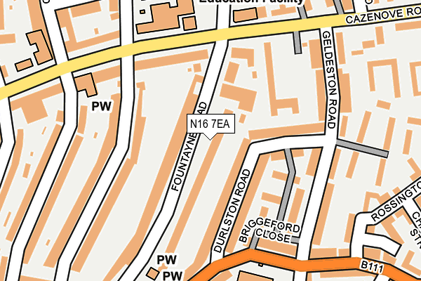 N16 7EA map - OS OpenMap – Local (Ordnance Survey)