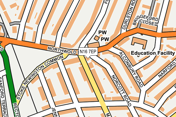 N16 7EP map - OS OpenMap – Local (Ordnance Survey)