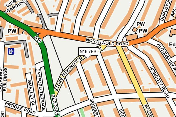 N16 7ES map - OS OpenMap – Local (Ordnance Survey)