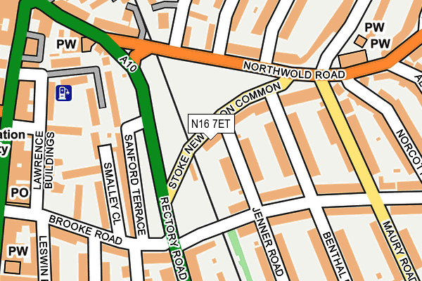 N16 7ET map - OS OpenMap – Local (Ordnance Survey)