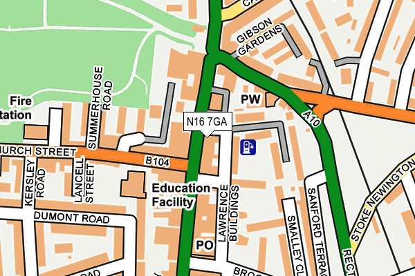 N16 7GA map - OS OpenMap – Local (Ordnance Survey)