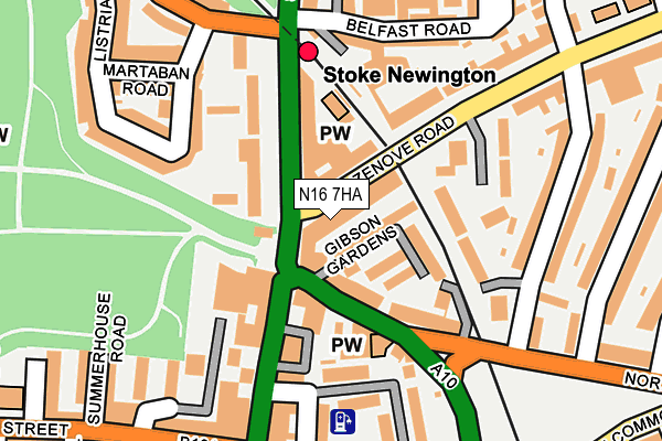 N16 7HA map - OS OpenMap – Local (Ordnance Survey)