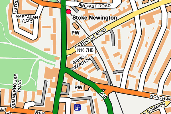 N16 7HB map - OS OpenMap – Local (Ordnance Survey)