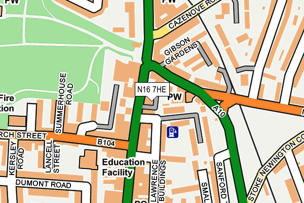 N16 7HE map - OS OpenMap – Local (Ordnance Survey)