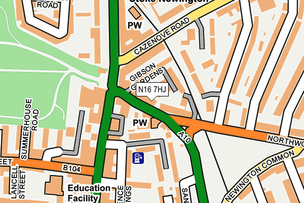 N16 7HJ map - OS OpenMap – Local (Ordnance Survey)