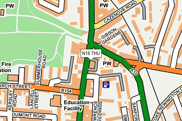 N16 7HU map - OS OpenMap – Local (Ordnance Survey)