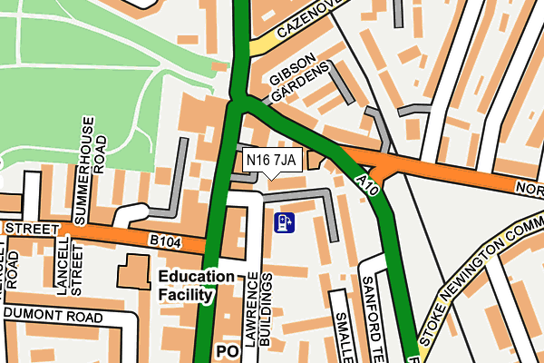 N16 7JA map - OS OpenMap – Local (Ordnance Survey)