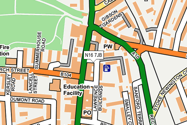 N16 7JB map - OS OpenMap – Local (Ordnance Survey)