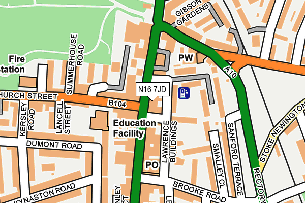 N16 7JD map - OS OpenMap – Local (Ordnance Survey)