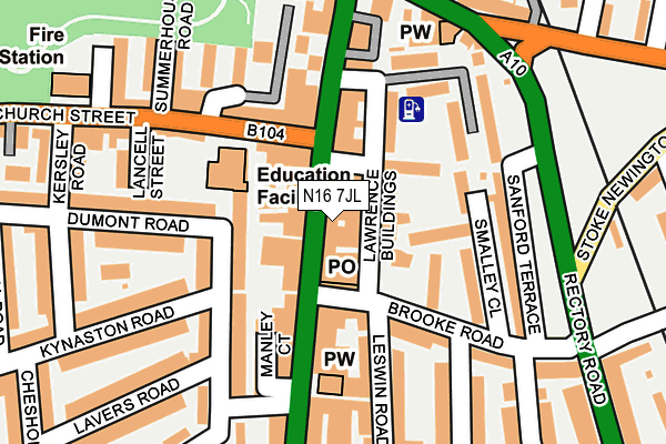 N16 7JL map - OS OpenMap – Local (Ordnance Survey)