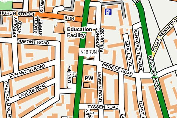 N16 7JN map - OS OpenMap – Local (Ordnance Survey)