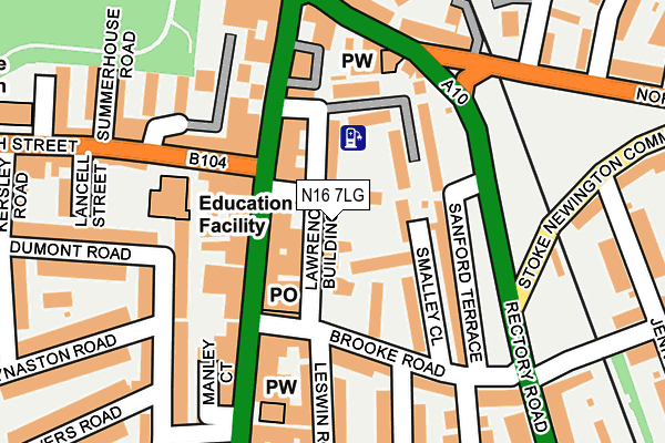 N16 7LG map - OS OpenMap – Local (Ordnance Survey)