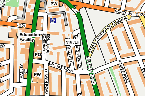 N16 7LH map - OS OpenMap – Local (Ordnance Survey)