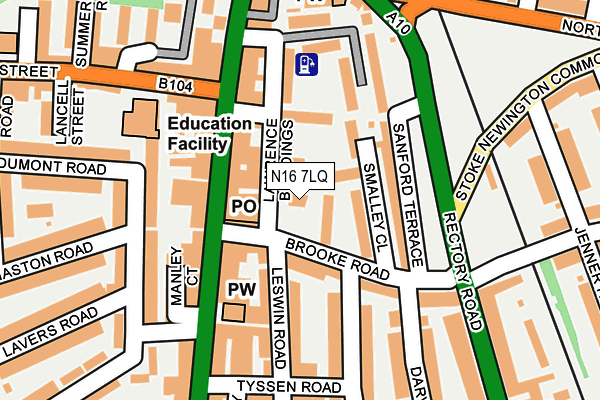 N16 7LQ map - OS OpenMap – Local (Ordnance Survey)