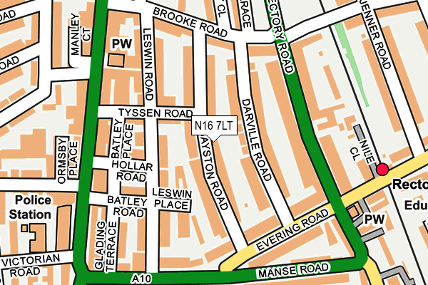 N16 7LT map - OS OpenMap – Local (Ordnance Survey)