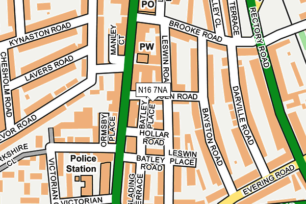 N16 7NA map - OS OpenMap – Local (Ordnance Survey)