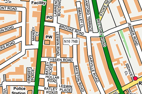N16 7NB map - OS OpenMap – Local (Ordnance Survey)