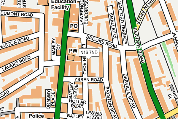 N16 7ND map - OS OpenMap – Local (Ordnance Survey)