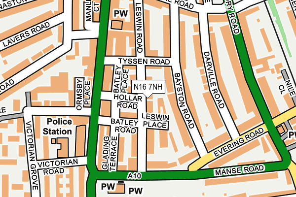 N16 7NH map - OS OpenMap – Local (Ordnance Survey)